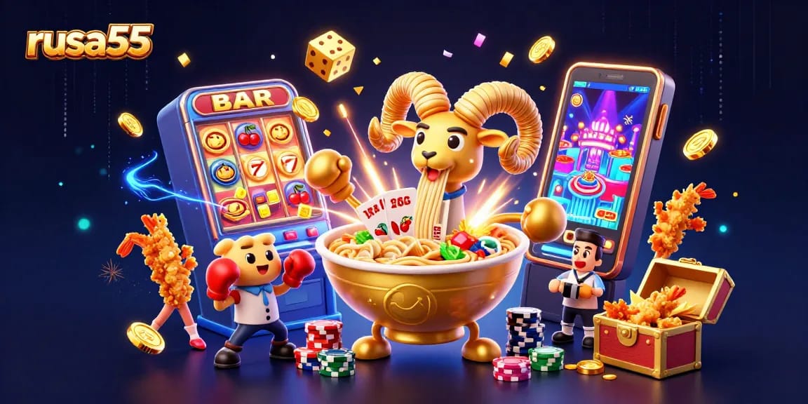 Experience excitement with rusa55, featuring vibrant characters and a dynamic casino scene.