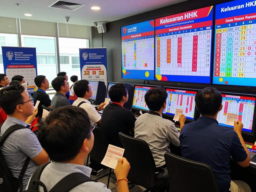 Keluaran HK live drawing excitement with players watching results in a vibrant lottery hub.