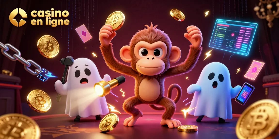 Plongez dans l'univers du casino en ligne avec un singe poltergeist et un chiot chasseur d'esprit.