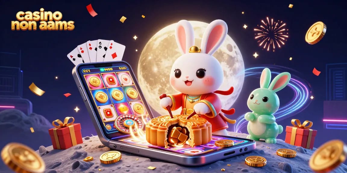 Gioca nei migliori casino non AAMS con slot e mooncake d'oro pizzicati da un coniglio lunare.