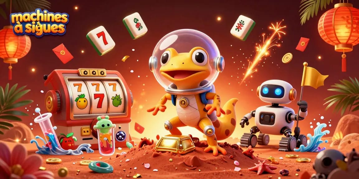 Jouez aux machines à sous en ligne dans cette illustration dynamique pleine de couleurs et de détails.