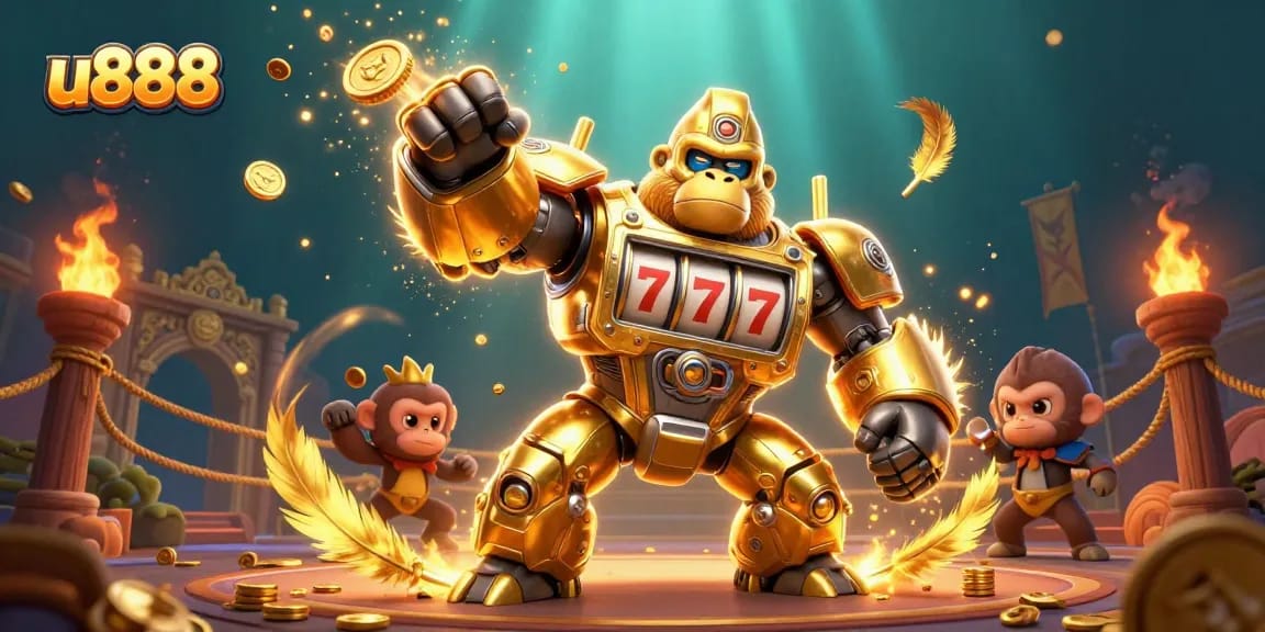 Experience thrilling gameplay with u888 in a vibrant 3D casino world filled with slot machines and more.