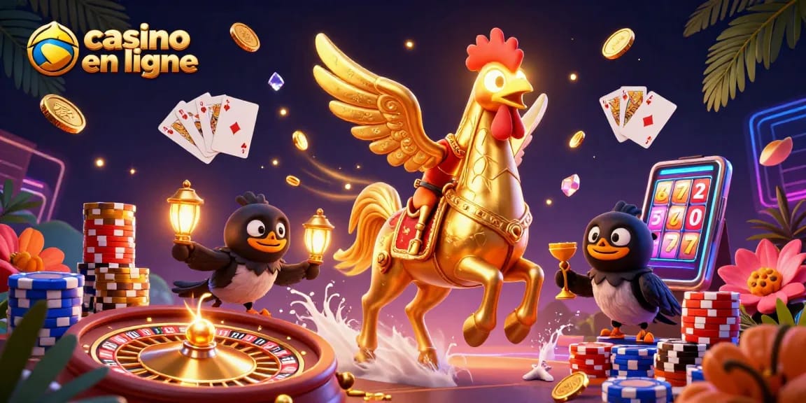 Jouer au casino en ligne tout en profitant de l'animation des pièces d'or et des lumières scintillantes.