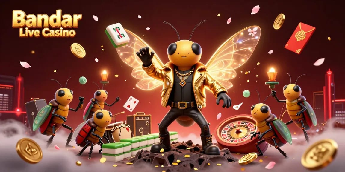 Experience the thrill of playing in Bandar Live Casino with vibrant 3D characters and exciting game elements.