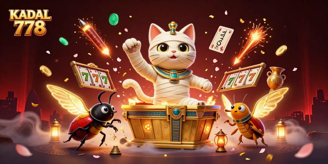 KADAL 778 engages players with exhilarating slots and vibrant gaming visuals in a dynamic casino scene.