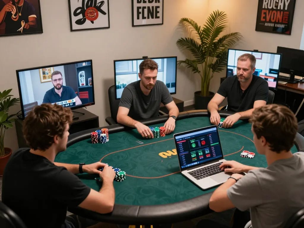 Players strategizing in an intense online game session on da88vip, showcasing competitive poker gameplay