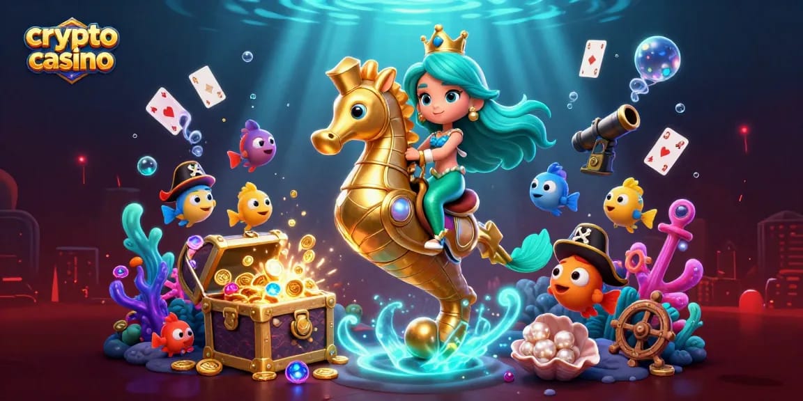 Gioca nel crypto casino indossando costumi colorati mentre esplode un forziere sottomarino