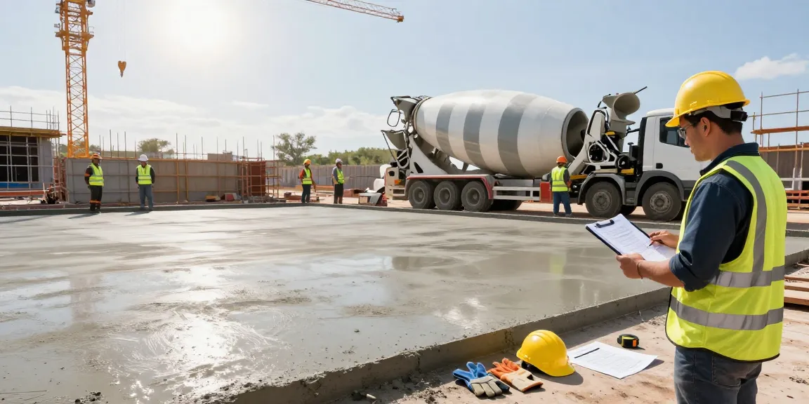 Workers utilizing NAGA2000 for precise concrete leveling on a sunny construction site.