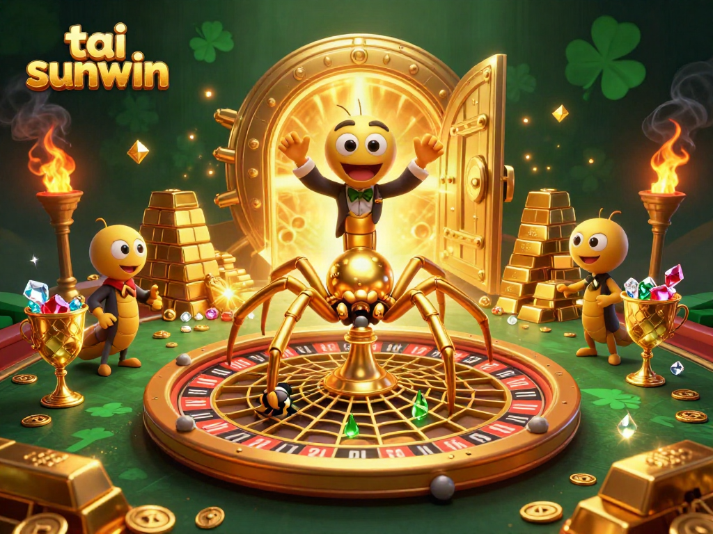 Place bets with excitement as tai sunwin's roulette wheel spins with gems and gold.