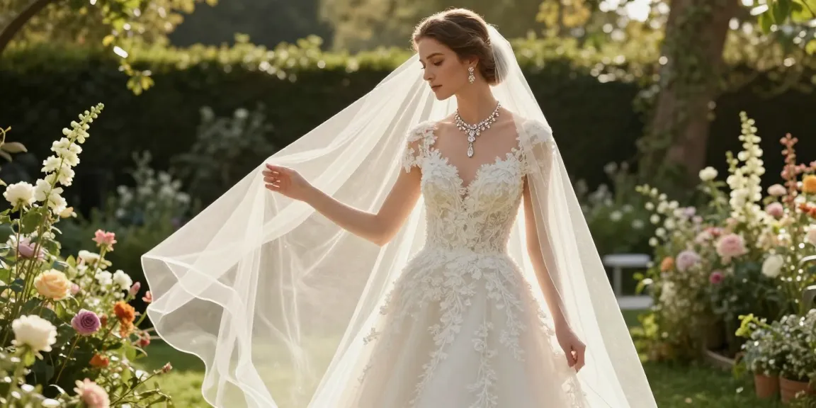 Bridal styling per spose, abito elegante e accessori raffinati in giardino fiorito.