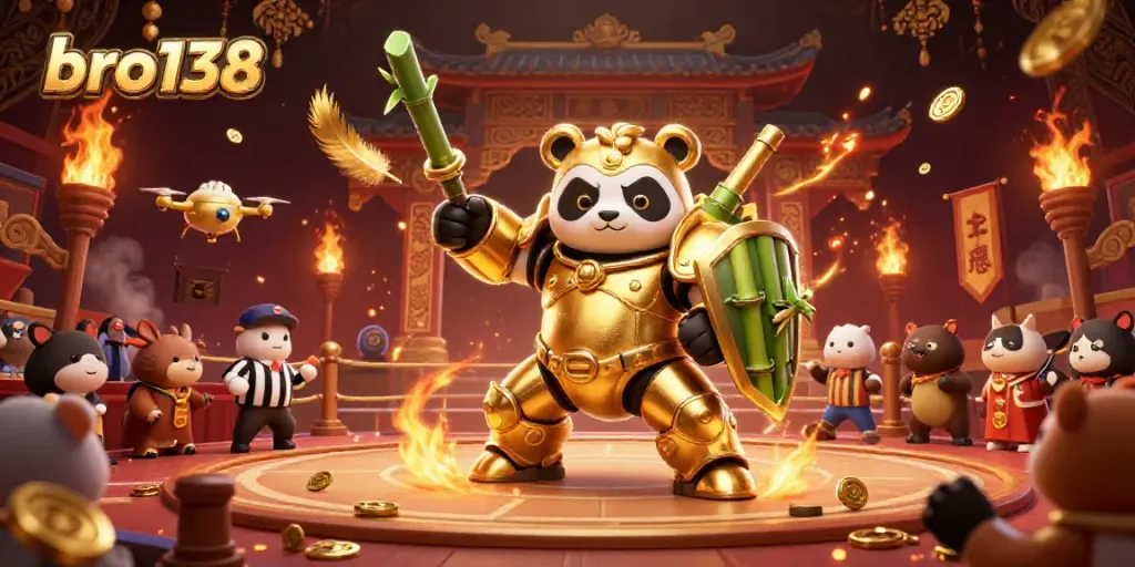 Experience thrilling spins and jackpots with bro138 in this vibrant 3D casino illustration.