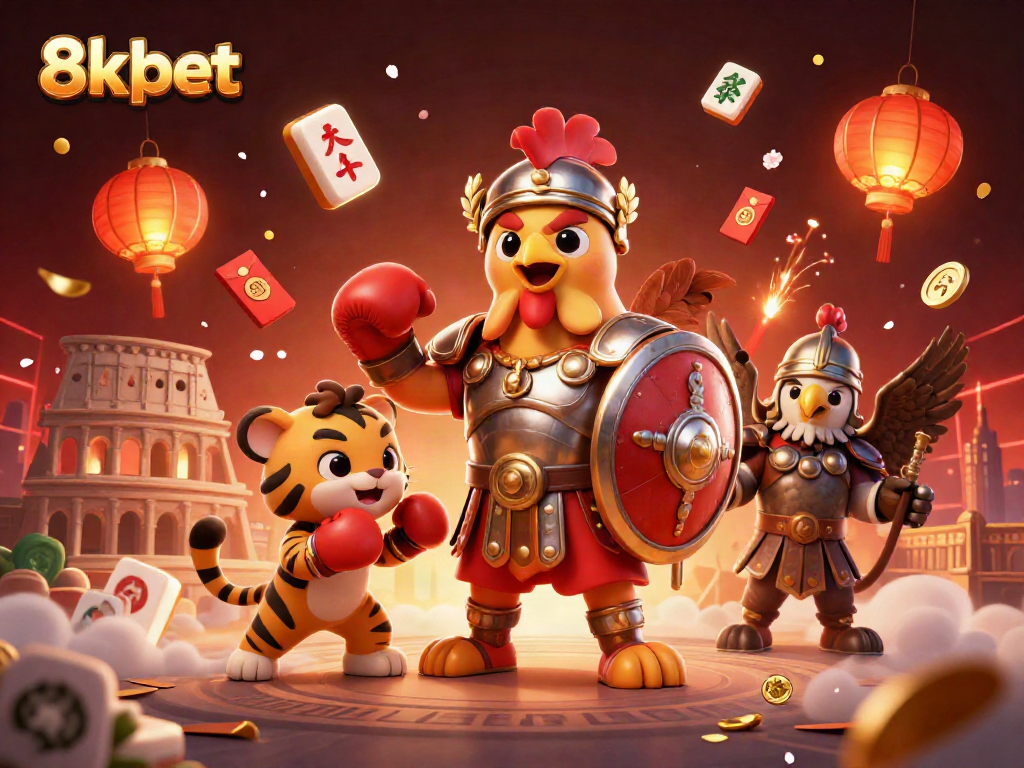 Experience exhilarating gaming with 8xbet's vibrant digital casino scene featuring dynamic characters.