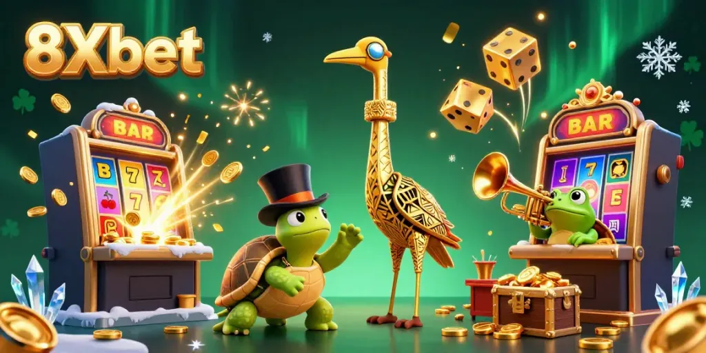Experience thrilling gameplay at 8Xbet with vibrant casino characters and jackpot excitement.