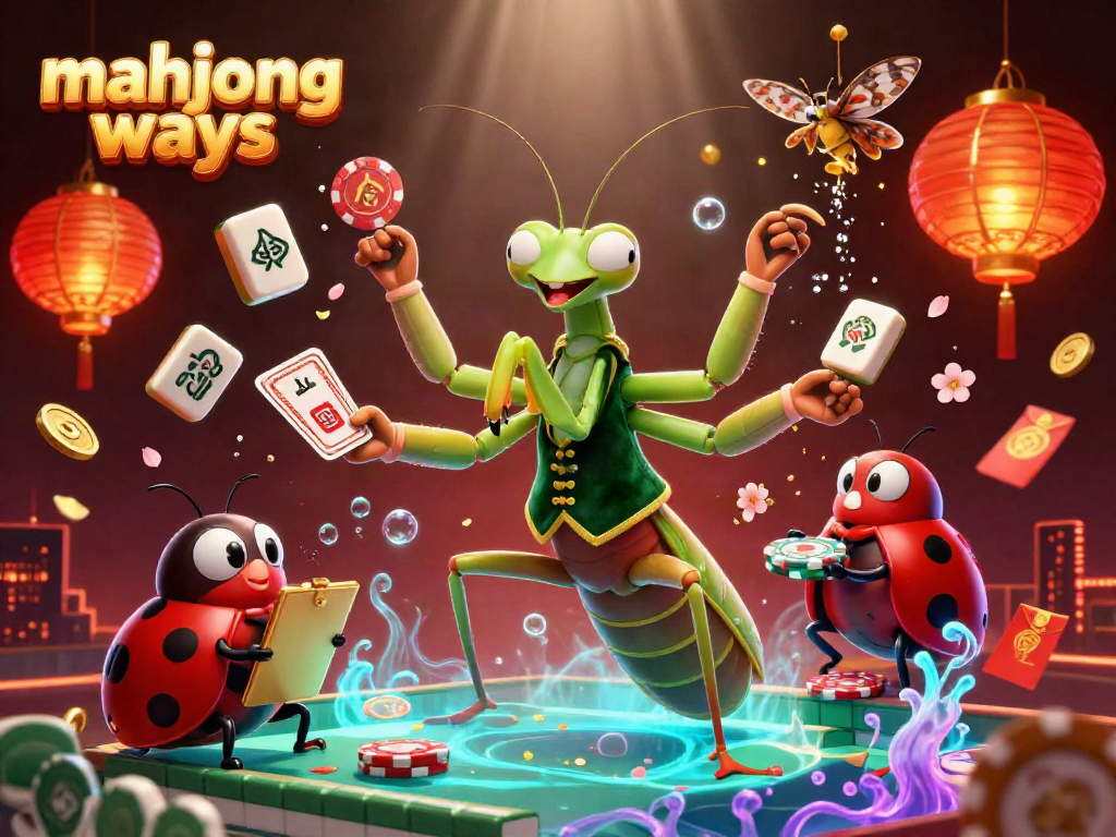 Engage with mahjong ways through a vibrant casino-themed scene featuring unique characters and elements.
