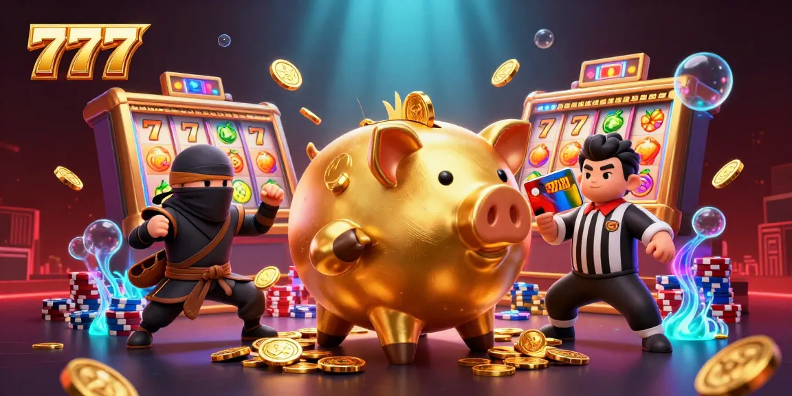 Enjoy dynamic 777 slots gameplay with gold coins and vibrant characters in this casino scene.