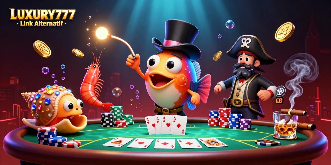 Menangkap momen keajaiban di LUXURY777 Link Alternatif dengan ikan pemancing angler 3D, udang bajak laut, dan siput harta karun.