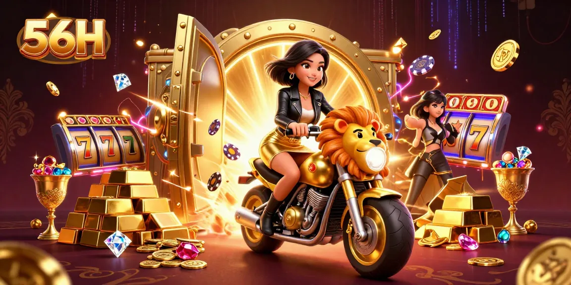 56H brings vibrant excitement with glamorous characters and dynamic casino elements in this engaging digital art.