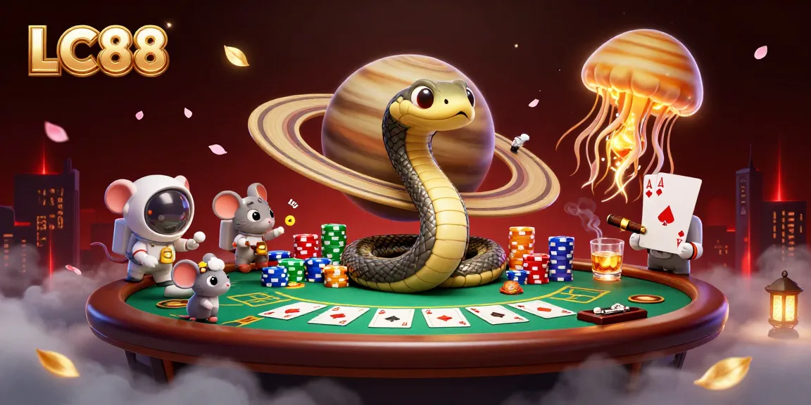Engage in thrilling gameplay at LC88 with vibrant casino elements and characters in a dynamic scene.