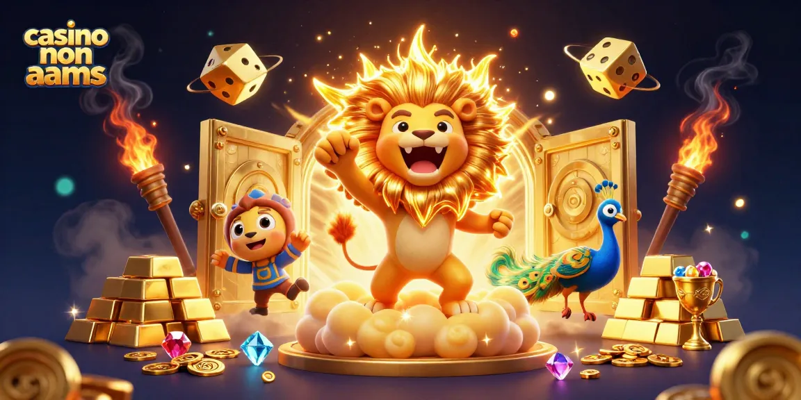 Gioca ai migliori giochi nei casino non aams con un leone solare e tesori scintillanti.