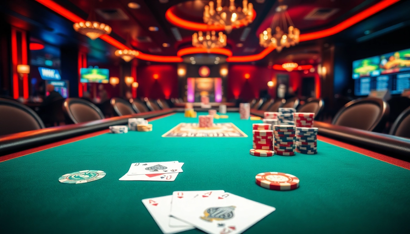 Engage in thrilling card games with the 92 pkr download, featuring vibrant poker chips and luxurious casino settings.