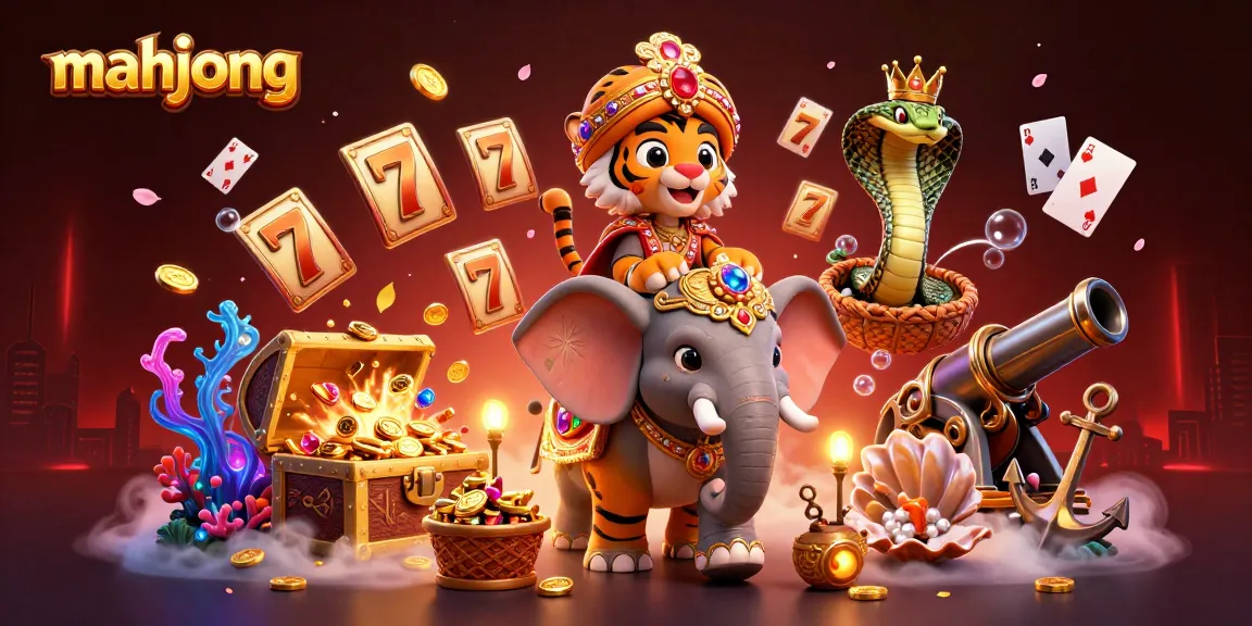 Engage in delightful mahjong gaming with our vibrant 3D illustration showcasing a colorful casino scene.