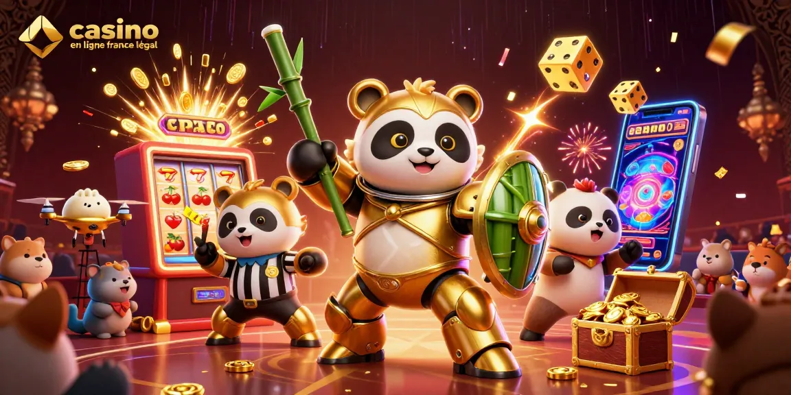 Image animée d'un robot de combat dans un casino en ligne légal en France avec des machines à sous.