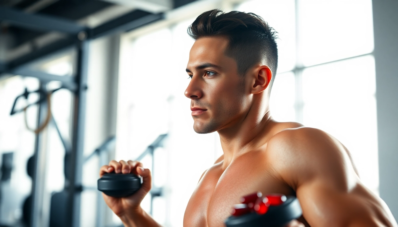 Improve exercise recovery with astaxanthin as a focused athlete trains intensely.