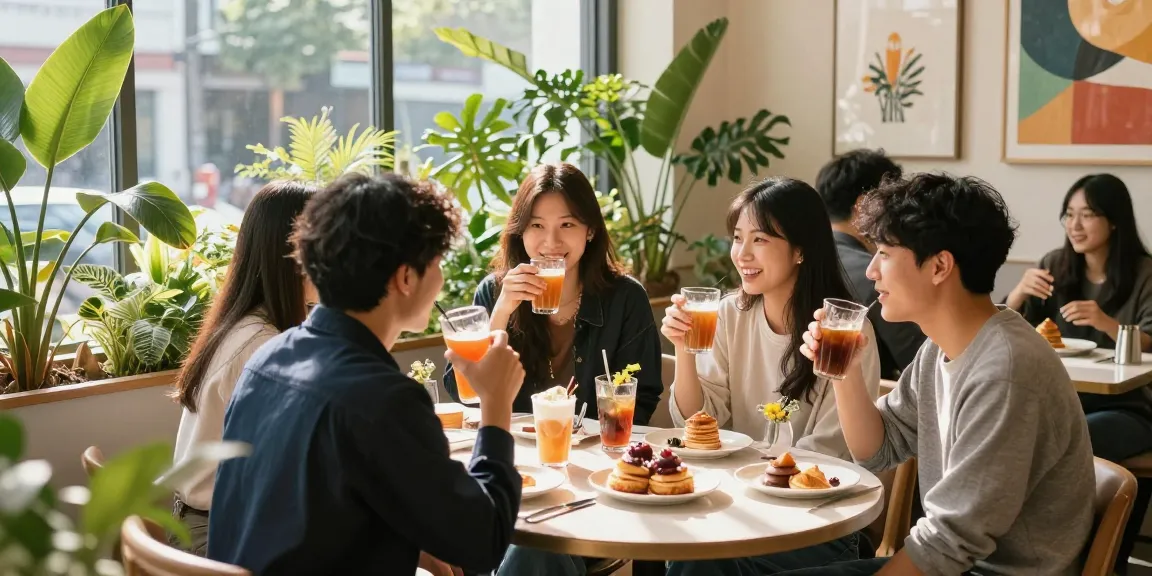 강남 멀리건에서 친구들과 함께 즐거운 시간을 보내는 모습