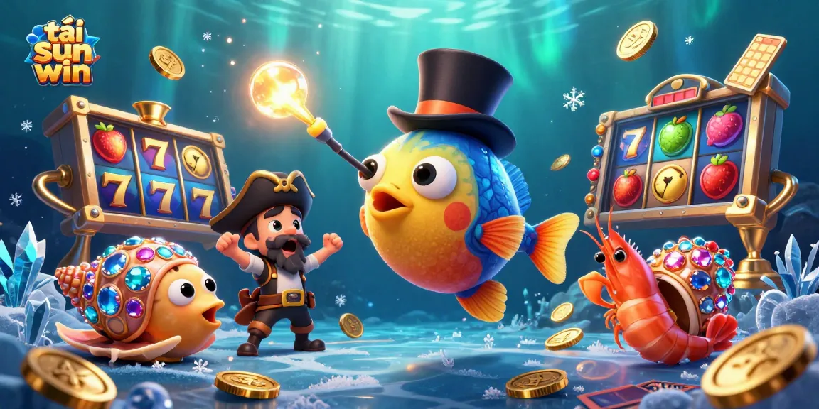 Play and win big with tải sun win in this vibrant 3D slots illustration.