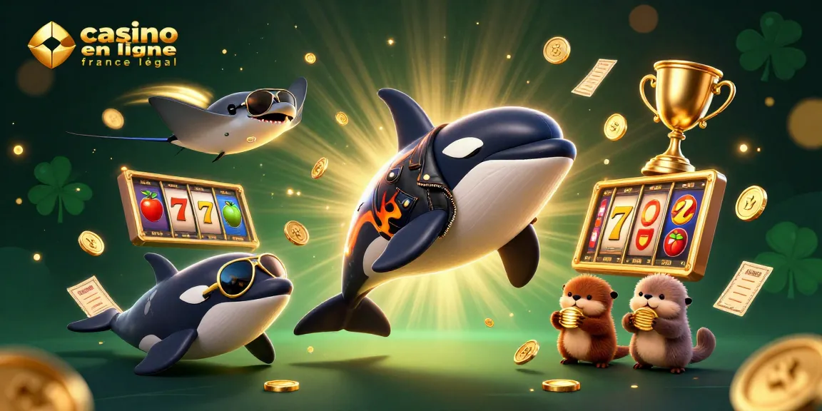 Illustration dynamique de l'orque et des otaries pour casino en ligne France légal