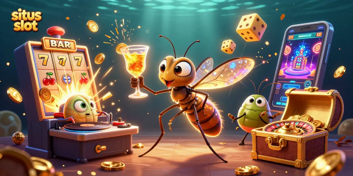 Engage in situs slot action with vibrant characters and casino excitement in a dynamic scene.