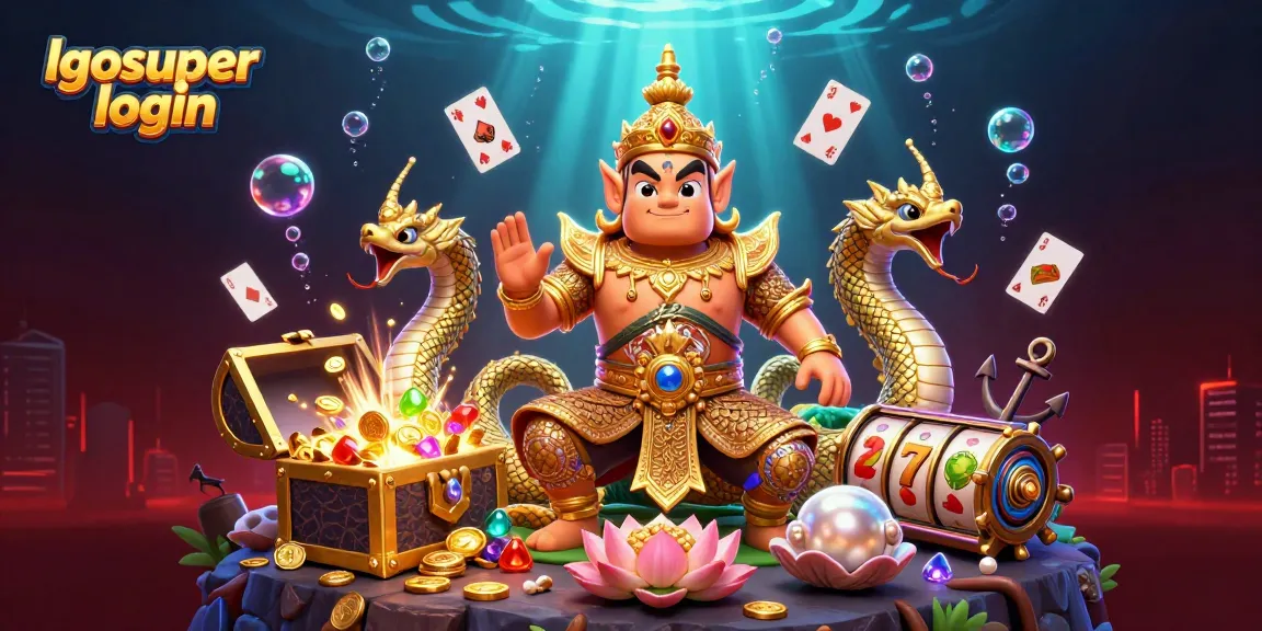 Experience the excitement of lgosuper login with a vibrant casino scene filled with characters and games.