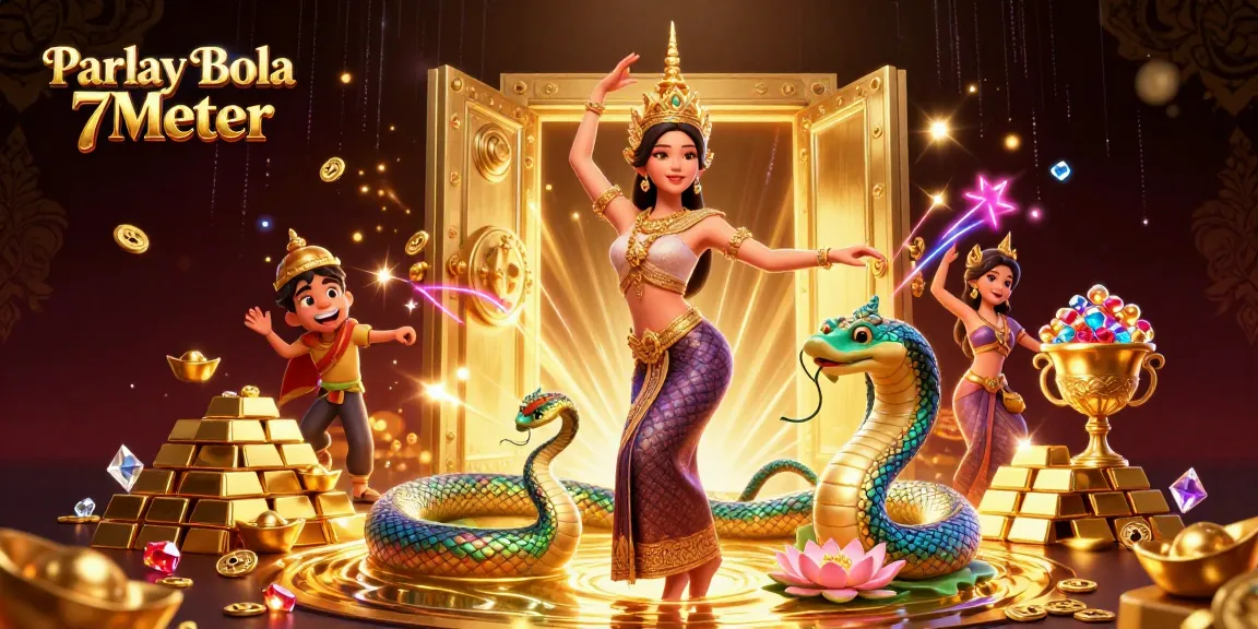 Engage with the thrill of Parlay Bola 7Meter in a vibrant, dynamic 3D casino scene.