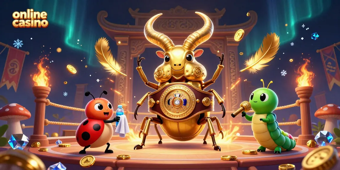 Engage with thrilling gameplay at this vibrant online casino illustration featuring unique characters and casino elements.