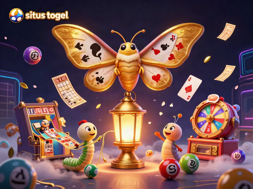 Engage with situs togel through a vibrant 3D scene filled with lottery elements and cultural symbolism.