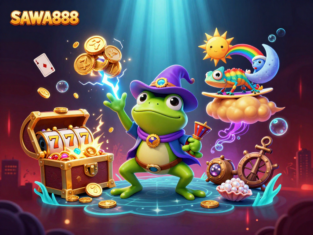 Experience thrilling wins at SAWA888 with exciting slots and a vibrant gold coin storm!